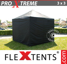 Faltzelt Pro Xtreme 3x3 m, Schwarz inkl. 4 Wänden - verkauf von Alupavillon