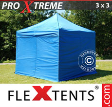 Faltzelt Pro Xtreme 3x3 m blau inkl. 4 Wänden - verkauf von Alupavillon