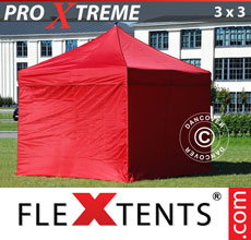 Faltzelt Pro Xtreme 3x3 m Rot inkl. 4 Wänden - verkauf von Alupavillon