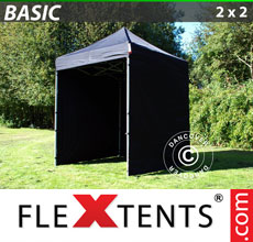 Faltzelt FleXtents 2x2 m basic, schwarz - verkauf von Alupavillon