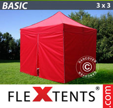 Faltzelt FleXtents 3x3 m Basic Rot - verkauf von Alupavillon